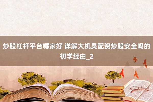 炒股杠杆平台哪家好 详解大机灵配资炒股安全吗的初学经由_2